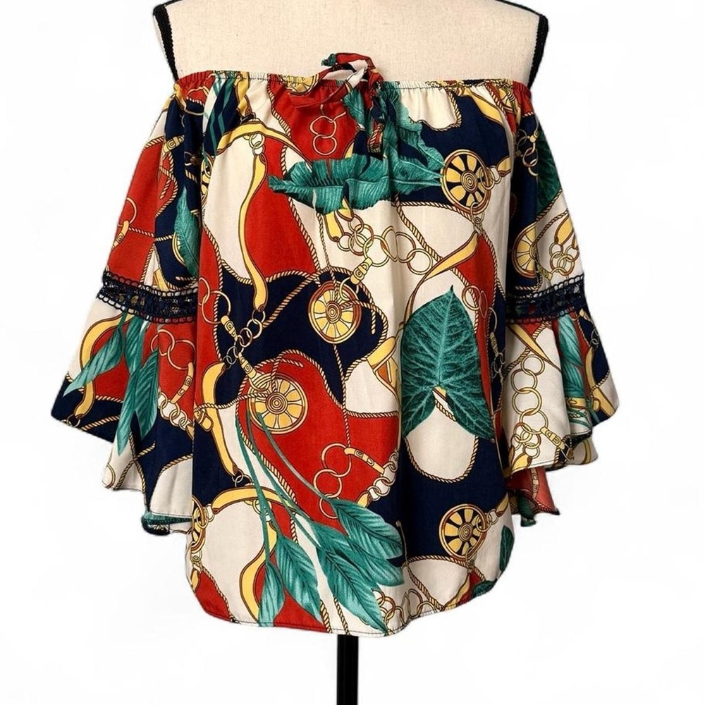 Colorful Off-Shoulder Women's Top